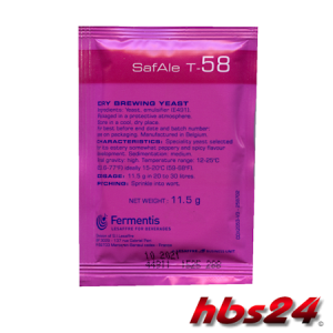 Fermentis trocken Bierhefe SafAle T-58 11,5 g hbs24